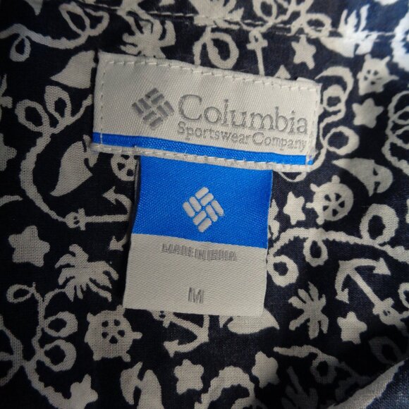 Columbia Sportswear Blue & white floral sleeveless fishing shirt in size Medium - Picture 7 of 8